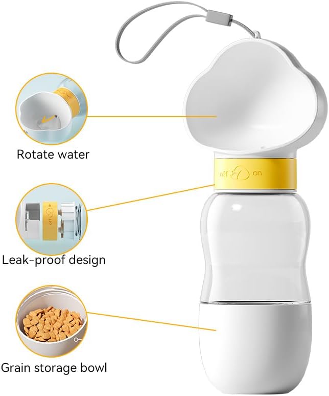 CloudWalk™ 2-in-1 Premium Pet Travel Bottle – Water & Snack Dispenser