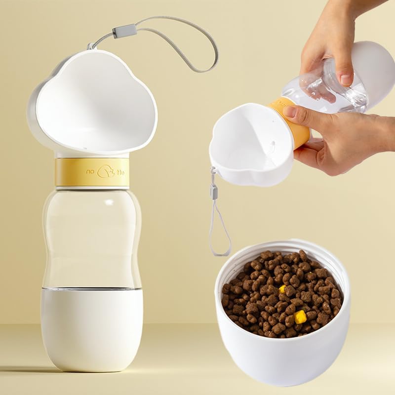 CloudWalk™ 2-in-1 Premium Pet Travel Bottle – Water & Snack Dispenser