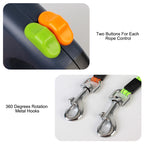WhizePet™ 3-in-1 Dual Dog Leash – Reflective, Retractable & Lighted