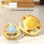 SisalSphere™ – Natural Wood & Rope Cat Scratcher Toy (Furniture Protector)