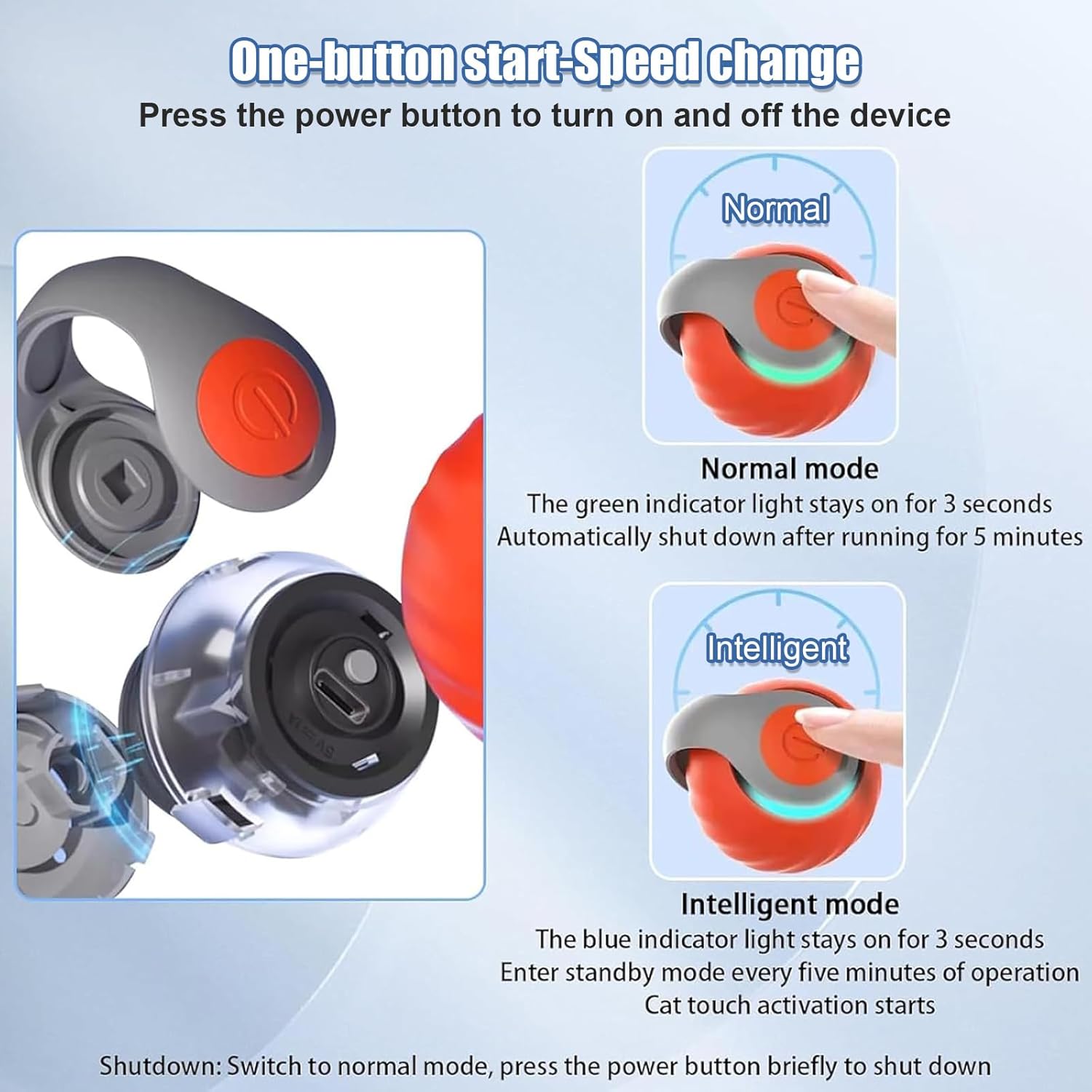 SpeedyTail™ Interactive Smart Ball – Automatic Moving Toy for Bored Cats