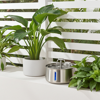 WhizePet 4L Stainless Steel Pet Water Fountain