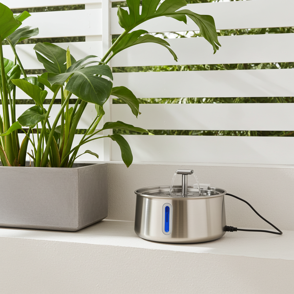 WhizePet 4L Stainless Steel Pet Water Fountain