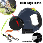 WhizePet™ 3-in-1 Dual Dog Leash – Reflective, Retractable & Lighted