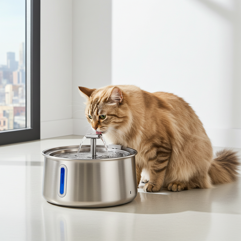 WhizePet 4L Stainless Steel Pet Water Fountain